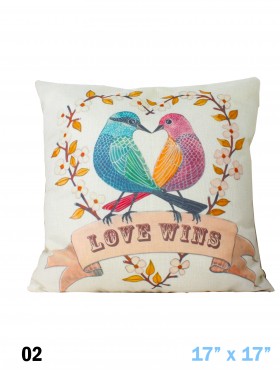 Birds Print Cushion & Filler